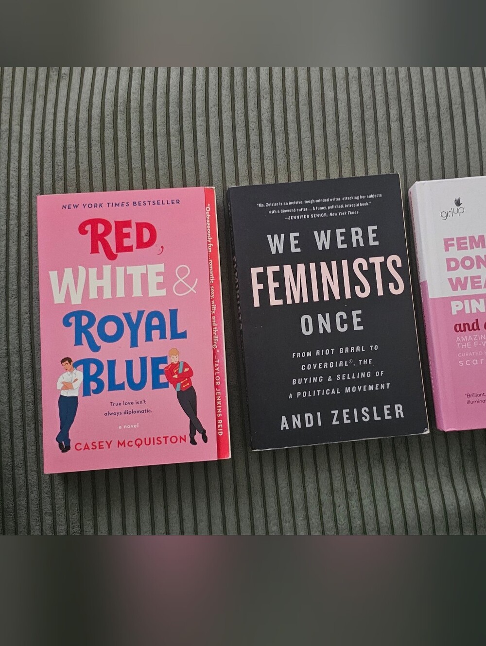 Set of 3 Feminism & Romance Paperback Books - Pink, Black, Red